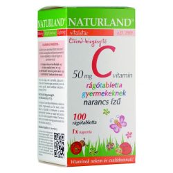   Naturland C-vitamin 50 mg narancs ízű rágótabletta gyermekeknek (100 db)