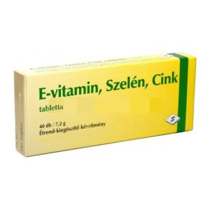 E-vitamin+szelén+cink tabletta (40 db)