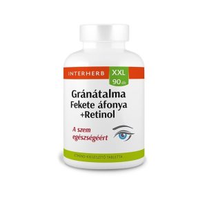 Interherb XXL Gránátalma-Fekete áfonya+retinol tabletta (90 db)