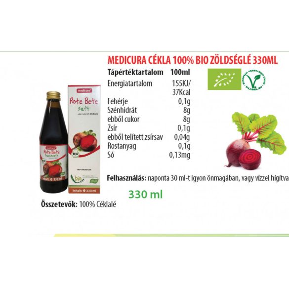 Medicura Bio Céklalé 100% (330 ml)