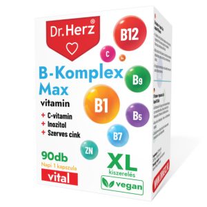 Dr. Herz B-komplex Max C vitamin + inozitol + szerves cink XL kapszula (90 db) 