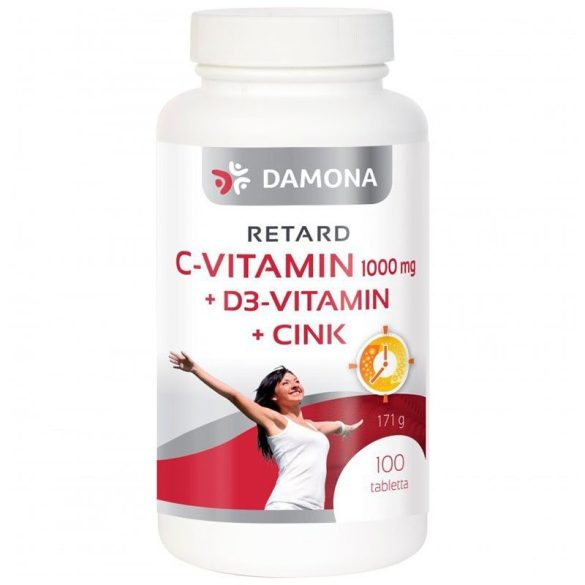 Damona C-vitamin 1000 mg retard+D3 vitamin+cink (100 db)
