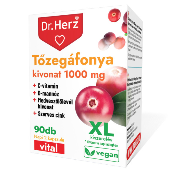 Dr. Herz Tőzegáfonya kivonat 1000 mg kapszula (90 db)