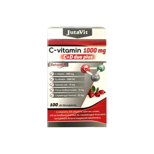 JutaVit C-vitamin 1000 mg nyújtott kioldódású C+D Duo plus (100 db)