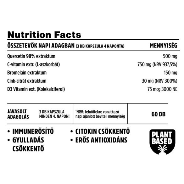 Vitamin Bottle Quercetin (Kvercetin) Plus Bromelain kapszula (60 db)