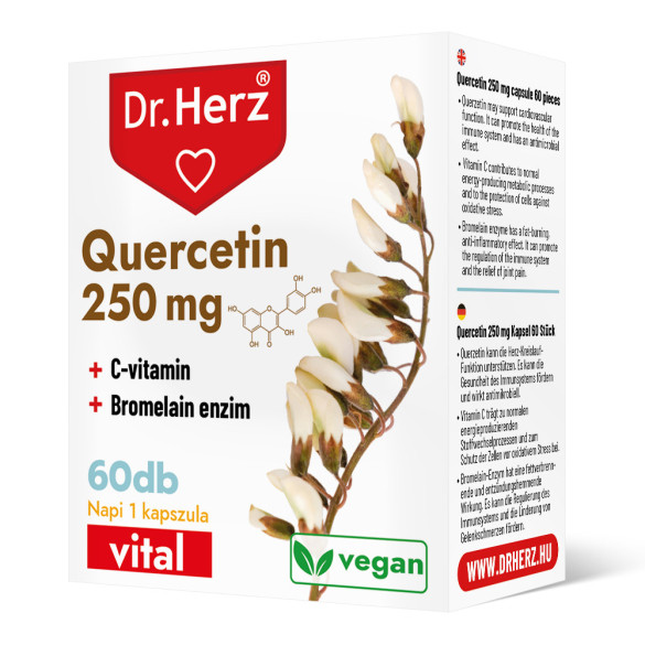 Dr. Herz Quercetin 250 mg + C-vitamin + Bromelain enzim  kapszula (60 db) 