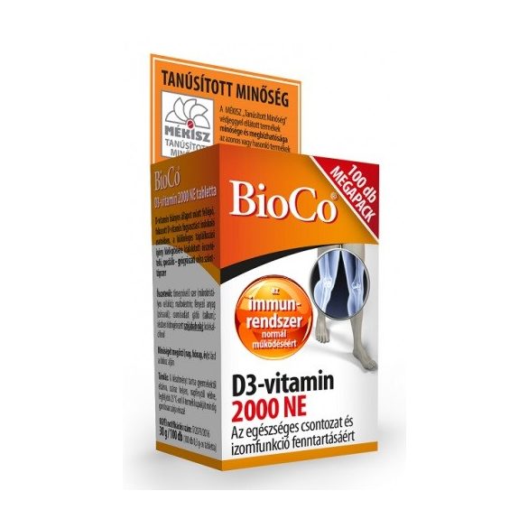 BioCo D3 vitamin 2000 NE tabletta MEGAPACK (100 db)