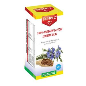 Dr. Herz 100% Hidegen sajtolt lenmag olaj (50 ml) Dr. Herz 100% Hidegen sajtolt lenmag olaj (50 ml)