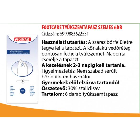 Footcare tyúkszemtapasz szemes (6 db)