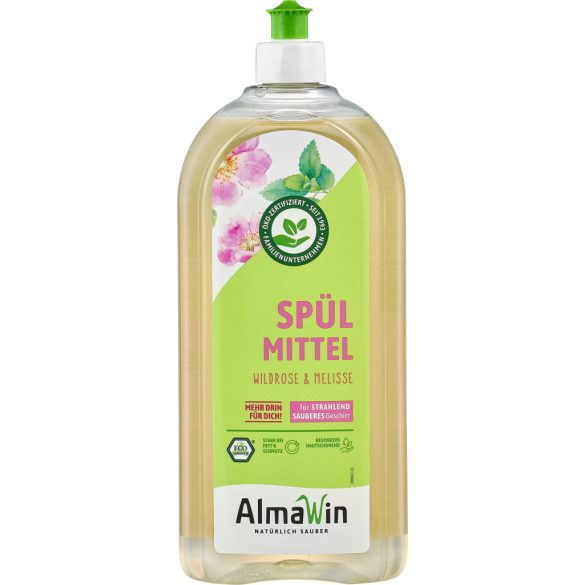 Almawin Bio kézi mosogatószer vadrózsa, citromfű (1000 ml)