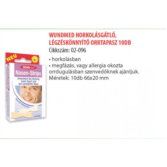 WundMed Horkolásgátló, légzéskönnyítő orrtapasz (10 db)