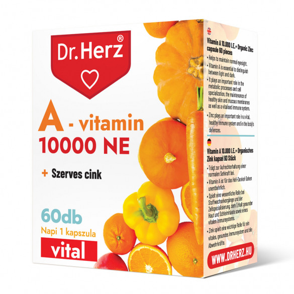 Dr. Herz A-vitamin 10000 NE + szerves cink kapszula (60 db) 
