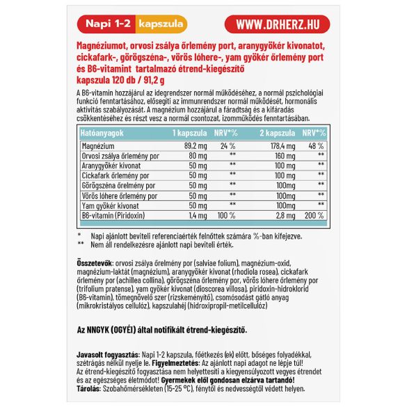Dr. Herz Menopauza Plus kapszula (120 db) 