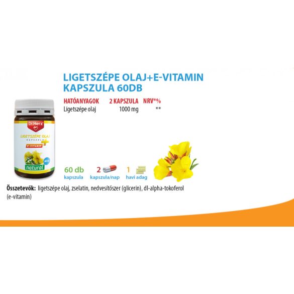 Dr. Herz Ligetszépe olaj + E-vitamin kapszula (60 db)
