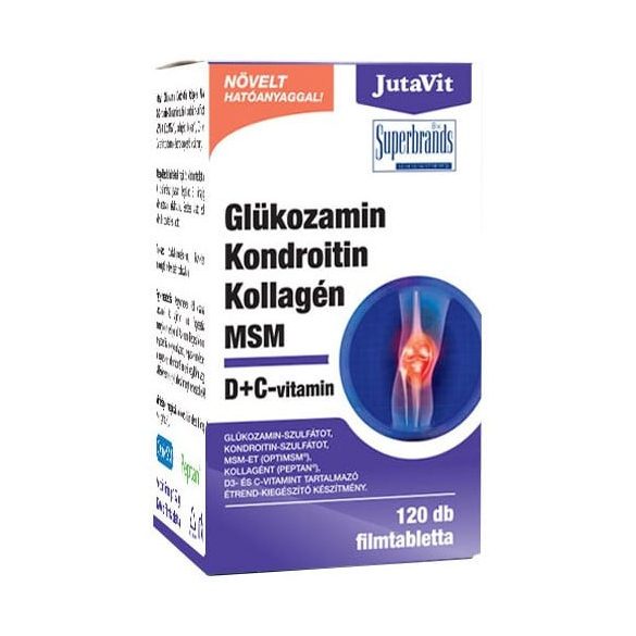 JutaVit Glükozamin+Kondroitin+Kollagén+MSM és D-C-vitamin tabletta (120 db)