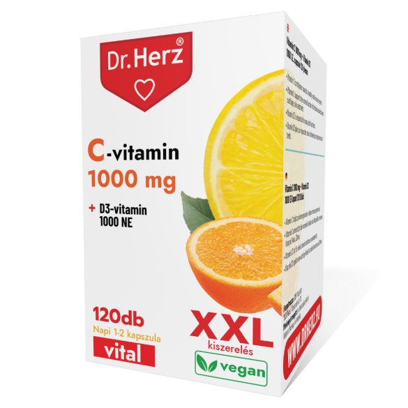 Dr. Herz C-vitamin 1000 mg + D3-vitamin 1000 NE kapszula (120 db)