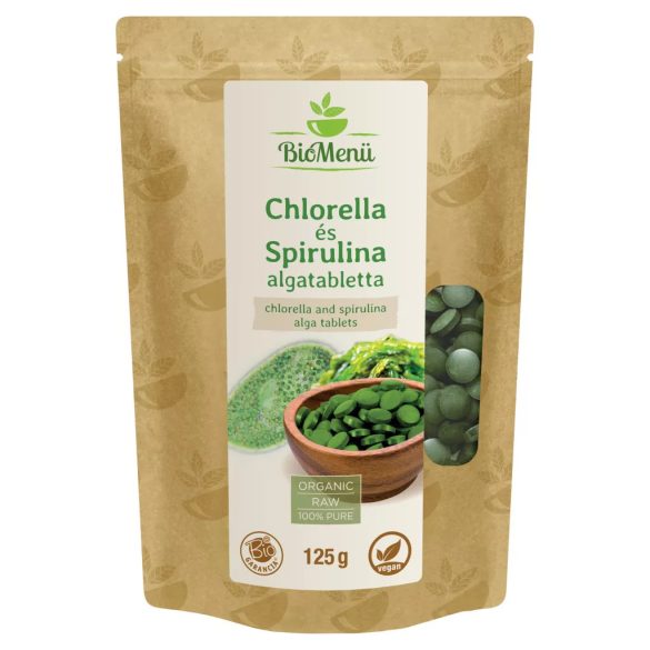 Biomenü bio chlorella és bio spirulina tabletta (125 g)