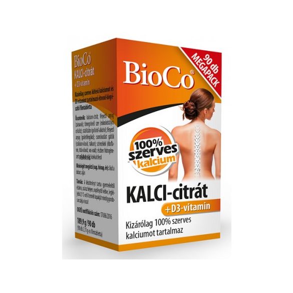 BioCo Kalci-citrát+D-3 vitamin Megapack (90 db)