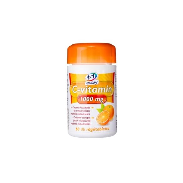 1x1 Vitaday C-vitamin 1000 mg narancs ízű rágótabletta (60 db)