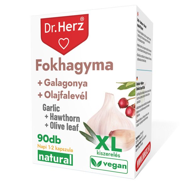 Dr. Herz Fokhagyma + Galagonya + Olajfalevél kapszula (90 db)