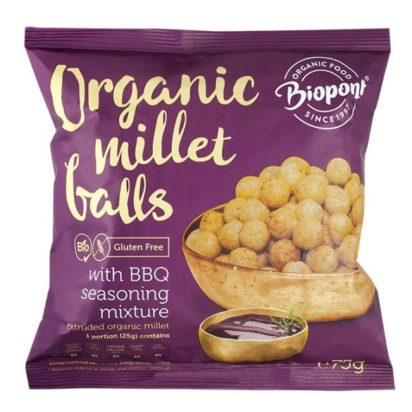Biopont Bio Extrudált kölesgolyó barbecue ízű (75 g)