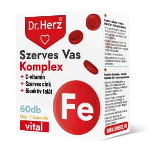 Dr. Herz Szerves Vas Komplex + C-vitamin + Szerves Cink + Folát kapszula (60 db)
