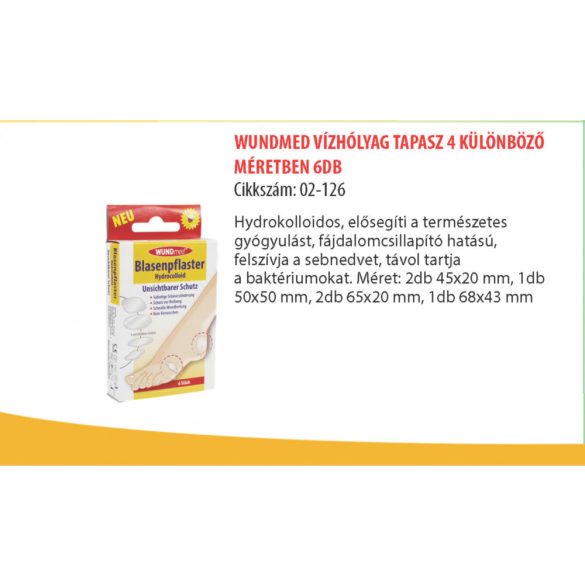 WundMed Vízhólyagtapasz 4 méret (6 db)