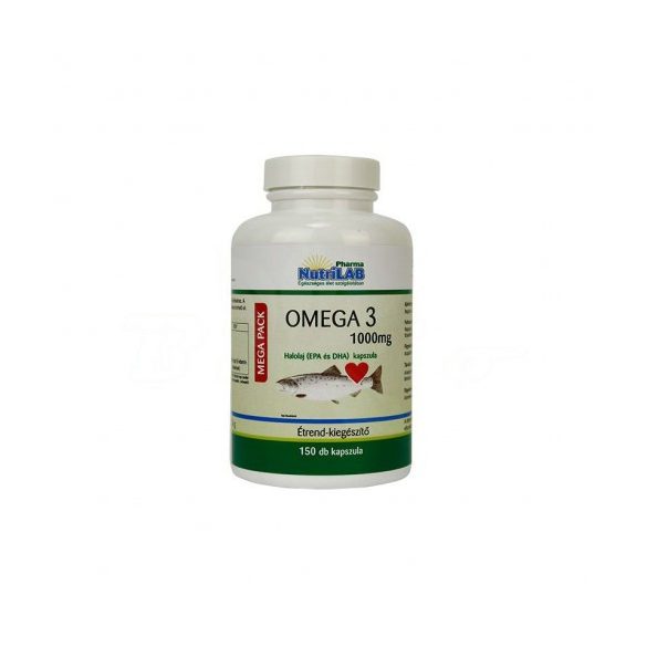 NutriLAB Omega-3 1000 mg halolaj (EPA és DHA) kapszula (150 db)