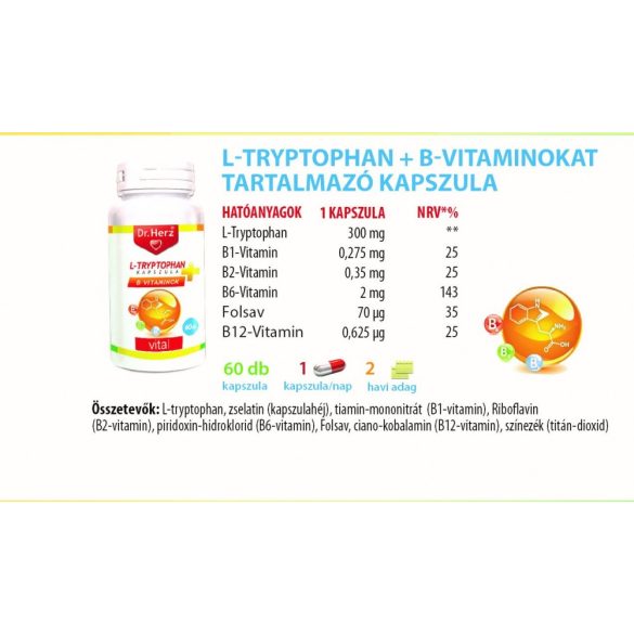 Dr. Herz L-Tryptophan + B-vitaminok kapszula (60 db)