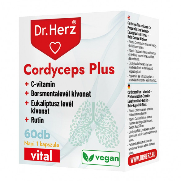 Dr. Herz Cordyceps Plus + C-vitamin kapszula (60 db) 