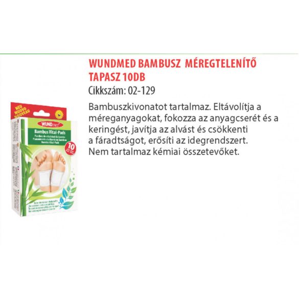 WundMed Méregtelenítő tapasz, bambusz (10 db)