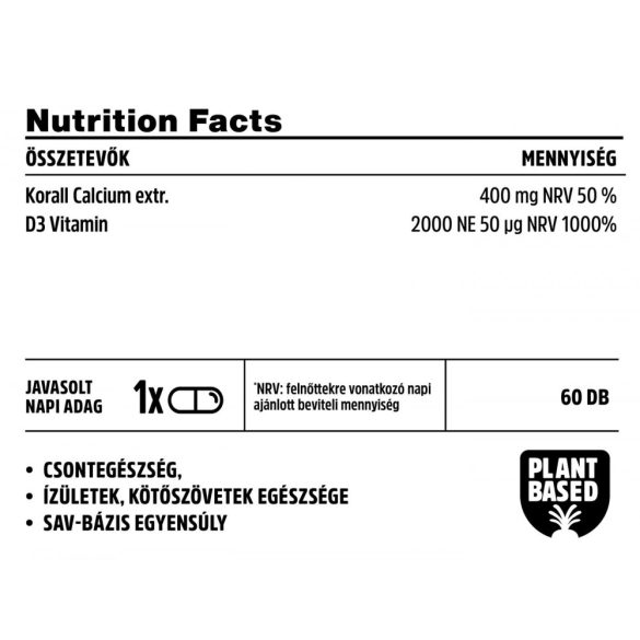 Vitamin Bottle Korall Calcium Plus D3 vitamin 2000 NE kapszula (60 db)