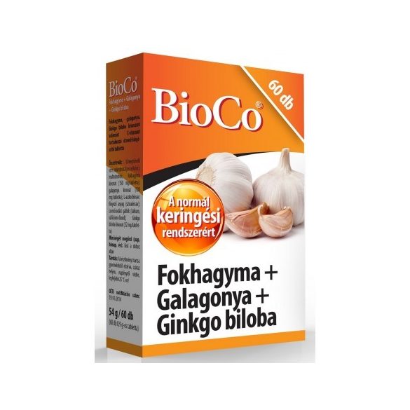 BioCo Fokhagyma+Galagonya+Ginkgo biloba tabletta (60 db)