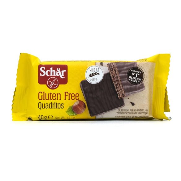 Schär gluténmentes Quadritos kakaós ostya (40 g)