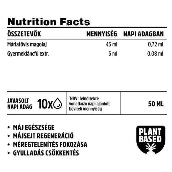 Vitamin Bottle Máriatövis magolaj Gyermekláncfű kivonattal csepp (50 ml)