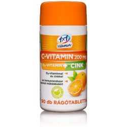   1x1 Vitaday C-vitamin 200 mg + D3 + cink narancs ízű rágótabletta  (90 db)