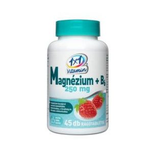 1x1 Vitaday Magnézium 250 mg + B6 rágótabletta eper ízű (45 db)