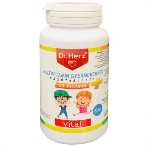 Dr. Herz Multivitamin + D3 vitamin Gyerekeknek (60 db)