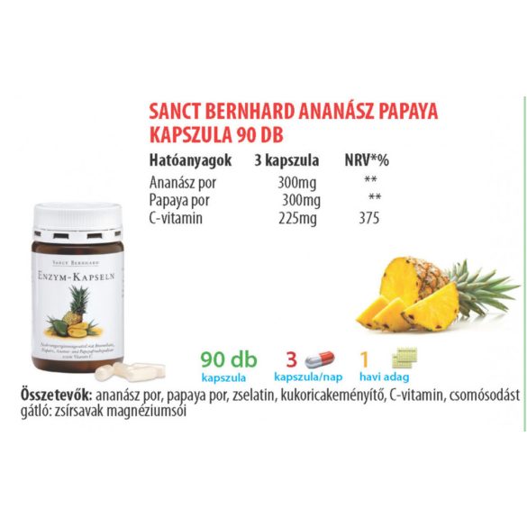Sanct Bernhard Ananász-Papaja kapszula (90 db)