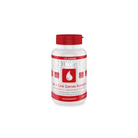Bioheal Vas+Cink komplex + C-vitaminnal és folsavval (70 db)