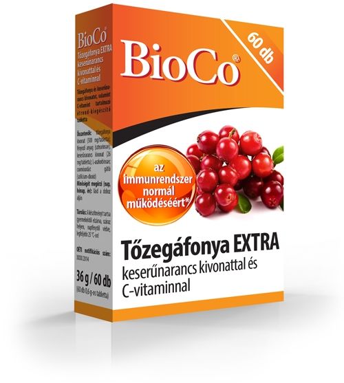 BioCo Tőzegáfonya Extra tabletta C-vitaminnal (60 db)